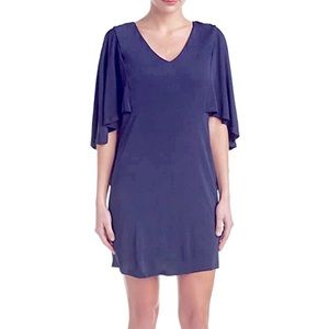TrinaTurk Marina Matte Jersey Cape Dress in Indigo